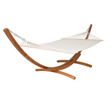 Hamac Avec Support en Bois Et Toile Coton 320x100x100 CM pour Jardin Extérieur