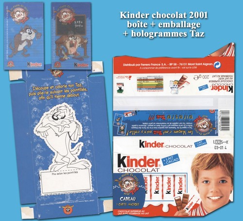 Kinder chocolat 2001 boîte - kinder, 2001,