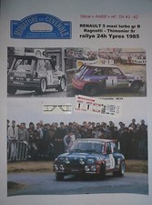 DECAL ADD1/ 43 - RENAULT 5 MAXI TURBO - RAGNOTTI - 1er RALLYE 24h YPRES 1985