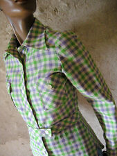 CHIC VINTAGE TOP VESTE A CARREAUX SIXTIES ANNEES 60  MODE TWIGGY (34/36)