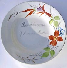 Plat publicitaire en Faïence de Saint-Amand 27cm Rare Les Pates Moreau à Auxerre