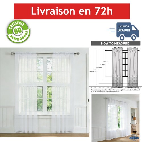 Paire voilages blancs 142 x - paire,