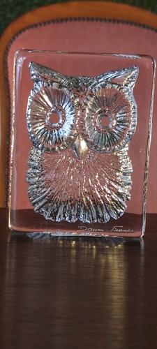 Hibou presse papier - hibou, cristal