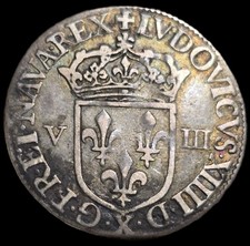 1/8 D'écu Titulature Côté De L'écu 1644 X Amiens Louis XIV Unique? 376 Ex.
