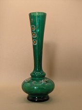 Ancien soliflore en verre vert