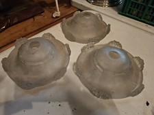 3 Tulipes De Lampe Art Deco en verre Moulé Ezan Petitot Lacroix Muller degué