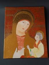 **Icone Hodigitria Sainte Vierge Marie et l'enfant Jésus, peinture sur céramique