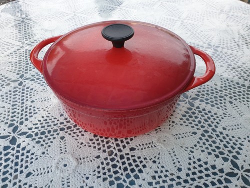 Cocotte fonte émaillée rouge - fonte,