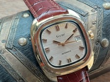 Montre suisse automatique homme TICOR pl OR date ETA 2783 - révisée garantie