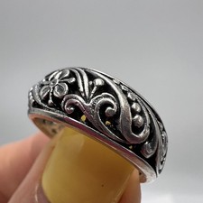 Bague Vintage URSS Argent Massif 925 Femme Taille 54 Poinçon Bijou Ancien 