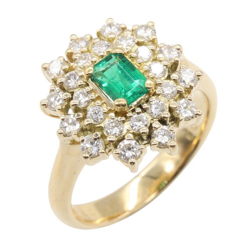 Bijoux bague diamant emeraude - diamant,