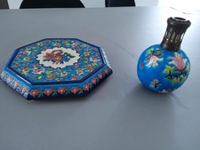 plateau et lampe berger longwy art déco