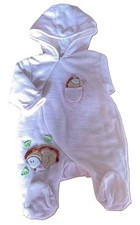 NiceKids combipilote velours rose doublé blanc hérissons brodés bébé naissance