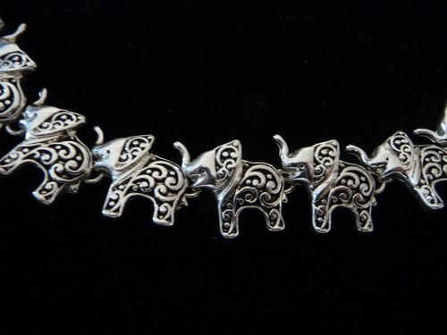 Elephants silver tone - silver, texture