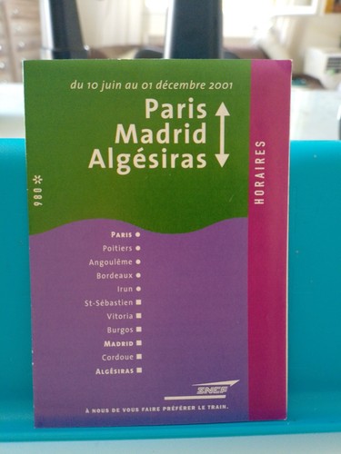 Horaires paris madrid - horaires,