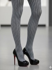 Collant fantaisie motifs gris et noir neuf  L/XL