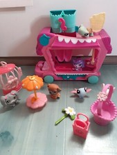 Lot 6 Figurines Petshop Structure Maison Camion marchand de Glace Accessoire LPS
