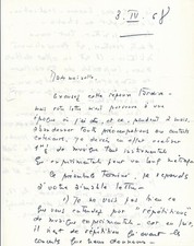 Bernard PARMEGIANI musique électro acoustique lettre autographe signée élève