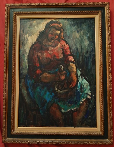 Magnifique grande huile par - huile,