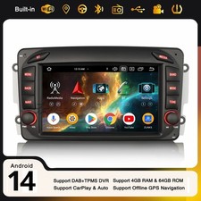 64Go Android 14 CarPlay Autoradio Navi Mercedes Classe C/CLK/G/A W463 W209 Viano