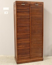 Meuble de métier Classeur à rideau rideaux roulant - en chene - début du 20ème