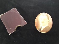 ANCIEN PETIT MIROIR DE POCHE PORTRAIT