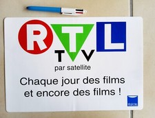 autocollant publicitaire RTL TV  satellite chaîne TV télévision vintage média 