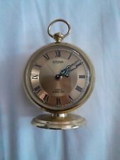 Montre Réveil Horloge De Bureau Mécanique Citizen Doré Vintage Années 50-60