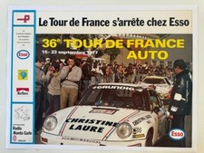 AFFICHE TOUR DE FRANCE AUTO 1977 ESSO CHRISTINE LAURE PORSCHE LANCIA DARNICHE
