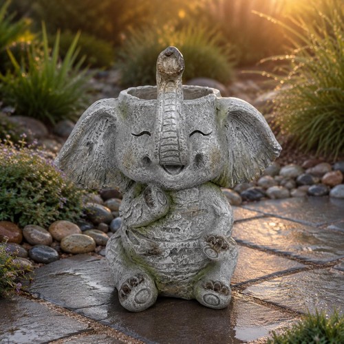 Jardinière éléphant grise - jardinière,