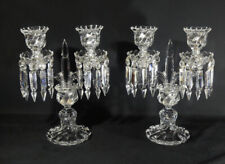 Baccarat Bambou Tors, Paire De Chandeliers Girandoles En Cristal, époque XX ème