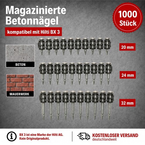 Clous béton 1000 pièces - 1000,