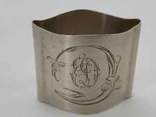 ROND DE SERVIETTE NAPKIN RING STYLE ART NOUVEAU ARGENT MASSIF RUSSE 1908 - 1917