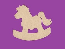 Sujet ou support a decorer en bois medium mdf cheval a bascule