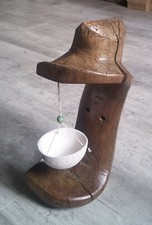 Bois ancien suspension florale céramique sculpture assemblage ancien joug deco