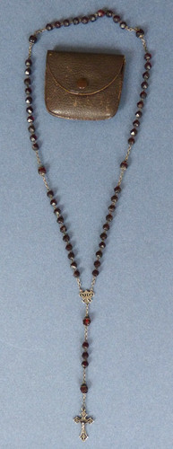 Chapelet grenat verre croix - chapelet,