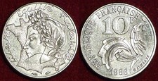 France 10 francs 1986 République type Jimenez high grade