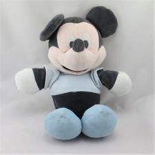 Doudou Mickey bleu noir DISNEY