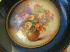 ancienne peinture bouquet de fleur dans son cadre