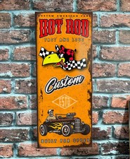 Enseigne garage vintage, plaque tôle, déco hot rod, décoration garage, rétro