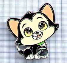Pin's Minis DISNEYLAND PARIS chat Figaro cat Big Head Black and White Pinocchio