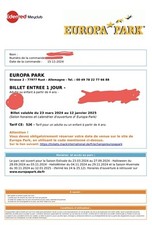 Billet non daté pour Europa Park