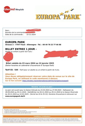 Billet non daté - pour, europa