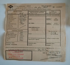 ANCIENNE CARTE DE GARANTIE