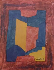 Serge POLIAKOFF : Composition bleue, rouge et jaune - Lithographie signée
