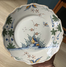 Ancienne Belle Assiette Faience XVIII-XIXéme Nevers La rochelle ? Maison