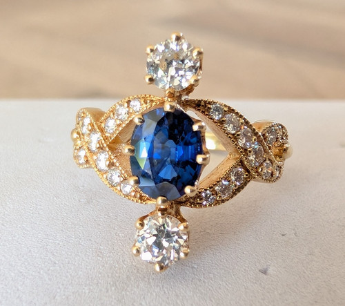Ancienne bague 18k diamants - bague, or