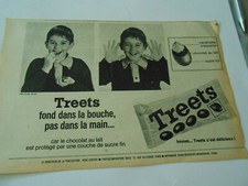Publicité 1980  Treets fond dans la bouche pas dans la main