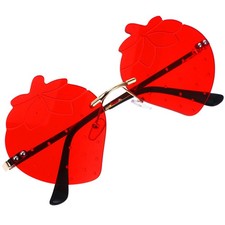  1 paire de lunettes de soleil sans riminles de fraises Lunes sans cadre pour la