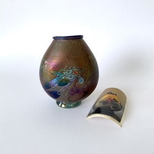 Vase en verre soufflé irisé